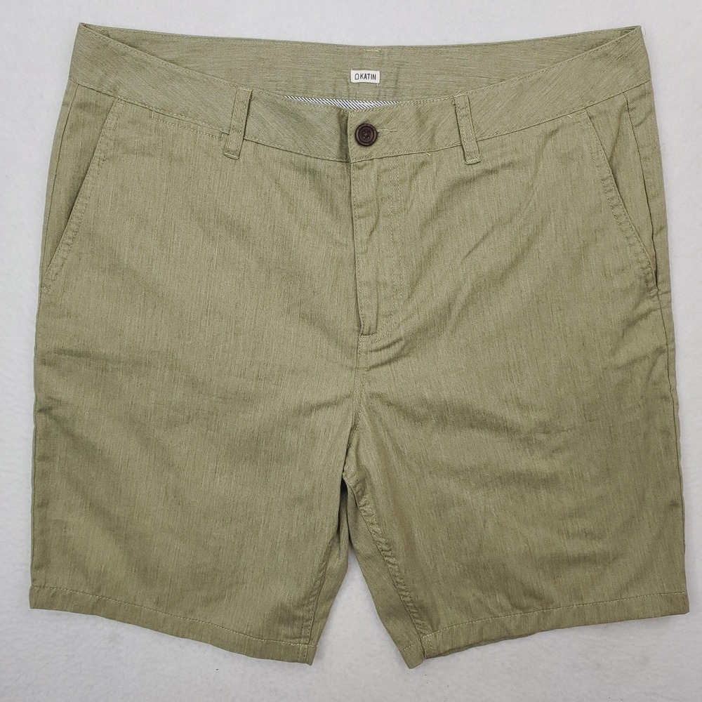 Katin Shorts Mens 36 Green Chino Canvas Cotton Blend Casual Summer 8 Inseam‎